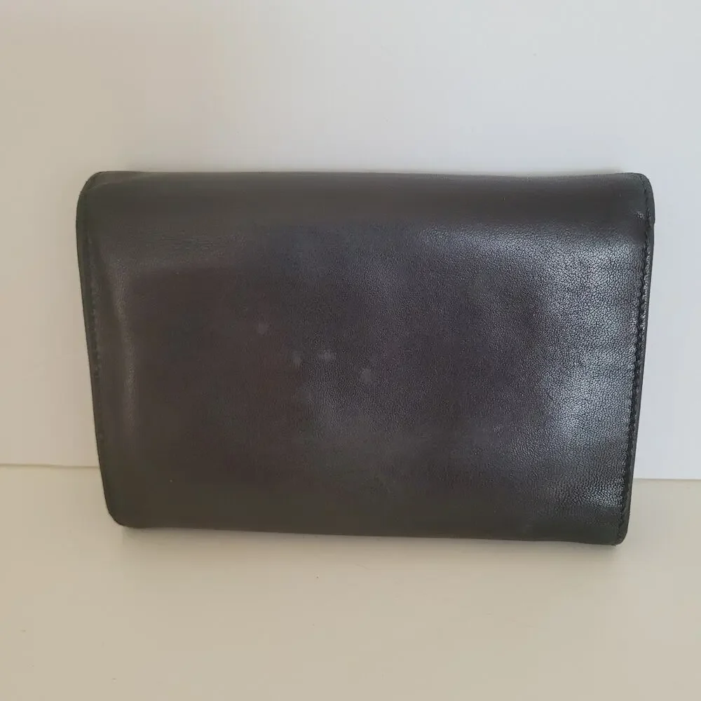PRADA Portafogilo Donna Nero‎ Black Nappa Leather Wallet Large Envelope Medium